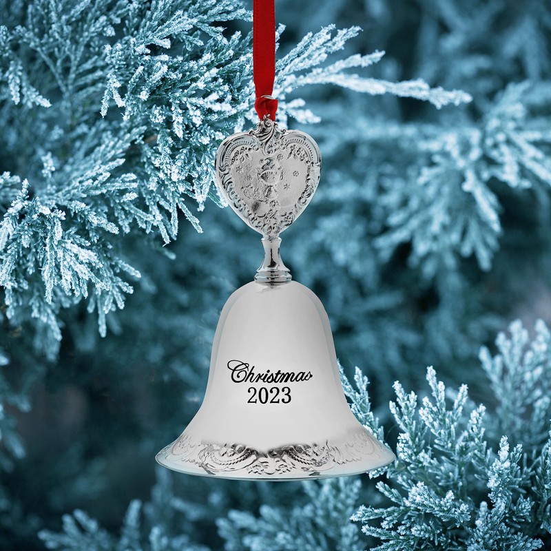 Wallace 2023 Silver Plated Grande Baroque Bell Ornament, 29th Edition