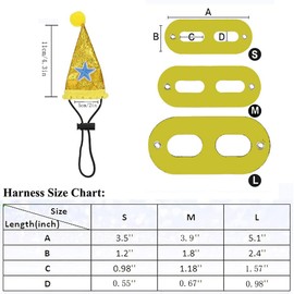 Yih Vane Lizard Hat and Harness with 3 Different Size Suitable for Christmas Birthday Party and New Year