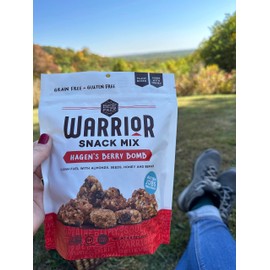 BeeFree Warrior Mix Gluten Free Granola - Chunky Granola Bites | Paleo, Low Carb, Grain Free, Preservative Free, Oat Free | Low Calorie Snacks | Hagen’s Berry Bomb, 9 Ounce Bags, 3 Pack