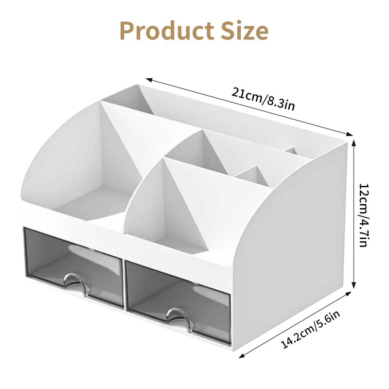 Naapesi Desk Organizer with 2 Drawers, Multi-Functional Desk Tidy with