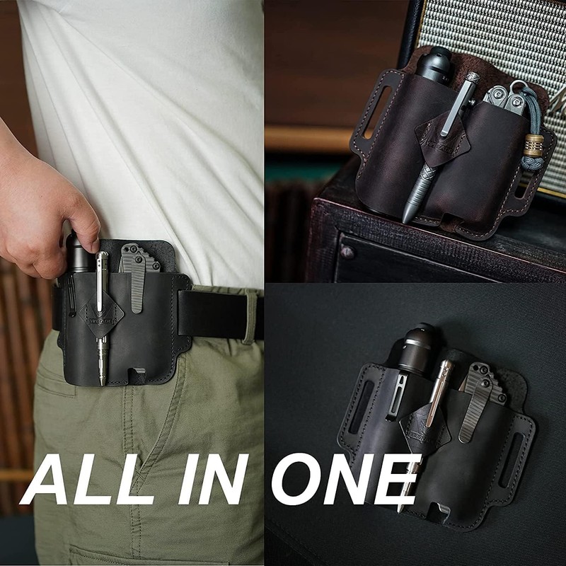 VIPERADE PJ19 Leather EDC Leather Sheath Bag Organiser Leather Tactical
