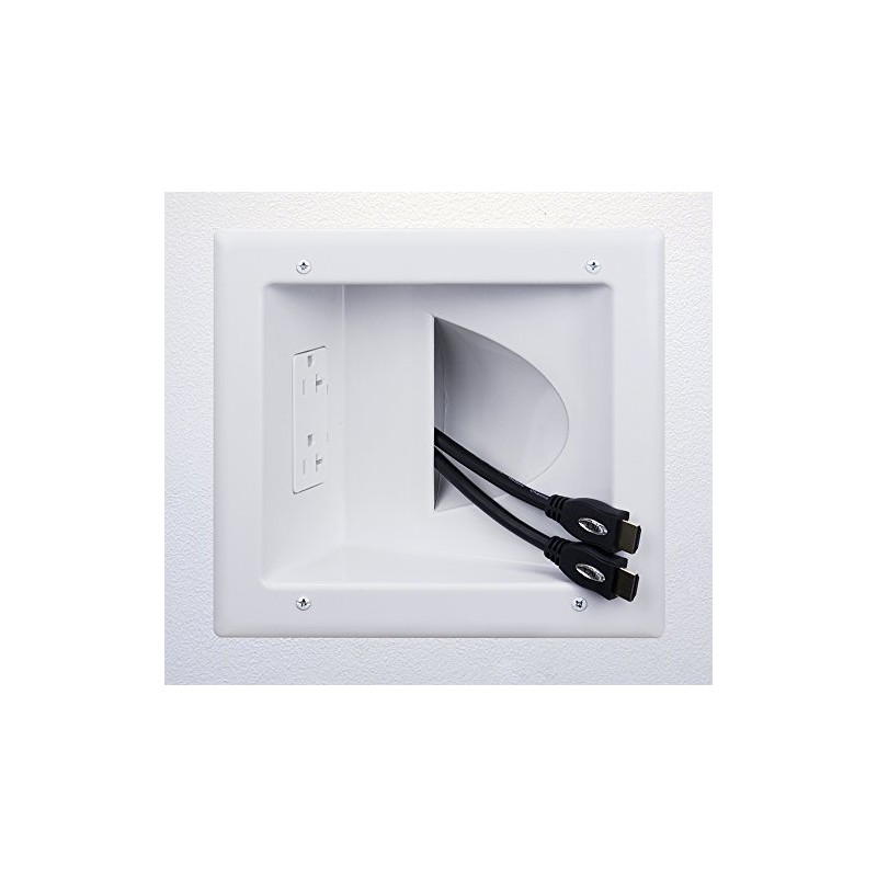 DATA COMM Electronics 45-0032-WH Commercial Grade Recessed AV/HDMI Cable Conceal