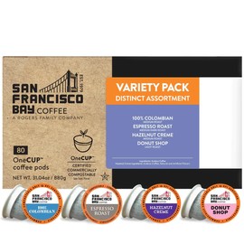 San Francisco Bay Compostable Coffee Pods - Distinct Assortment - Variety Pack (80 Ct) K Cup Compatible including Keurig 2.0