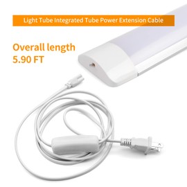 T5 T8 LED Tube Power Extension Cable with On/Off Switch,LED T5/T8 Light Tube Integrated LED Light Fixture Extension Cable Wire (6FT/1.8M) 6-Pack
