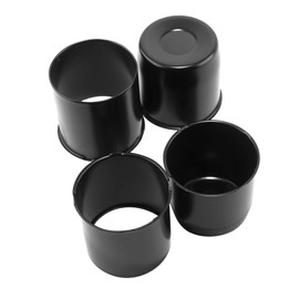 Rheedal 4Pcs 4.25inch Stainless Trailer Wheel Center Caps Push Through Center Hub Cap for Truck SUV RV Wheel Rim, Combination of Concave and Open End Matt Black Wheel Hub Covers