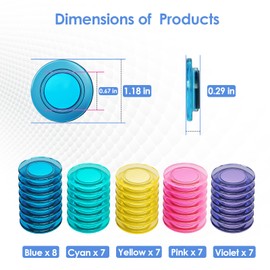MaxGear Whiteboard Magnets, 36 Pack Strong Refrigerator Magnets, Dry Erase Board Magnets Set, Magnets for Whiteboard, 3 cm Round Colored Magnets for Classroom, Refrigerator, Office, Home (5 Colors)