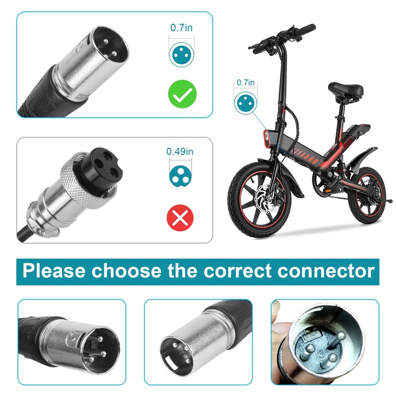 Futurebatt Electric Bike Battery Charger Output 42v 2a with 3-Pin