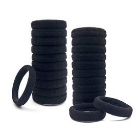 Yedtreg Yedtreg Hair Bobbles for Women, 30 Pack Black Hair Ties No Damage, Seamless Soft Hair Bands for Thick Curly Hair, Strong Elastic Ponytail Holders Hair Accessories (Black Colour)