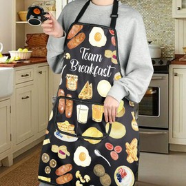 G2TUP Breakfast Food Lover Gift Team Breakfast Apron With Pockets Chef Cooking Kitchen Gift Breakfast Fan Gift (Team Breakfast -a)