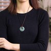 BJIMIDTI Natural Green Jade Necklaces for Women Good Luck Donut