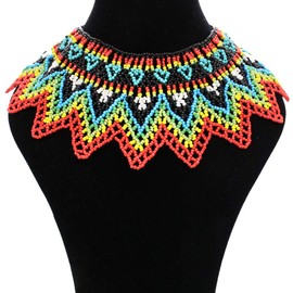 Multicolor African Necklace| African Jewelry| Zulu Beaded Bib Necklace| South African Statement Necklace| Maasai Necklace| Sister Gifts| (Color N)