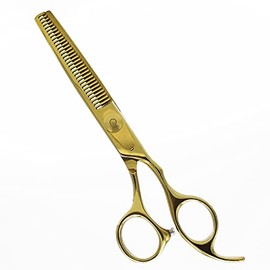Equinox Professional Razor Edge Series - Barber Hair Thinning/Texturizing Scissors/Shears - 6.5 Inches (Liquid Gold)