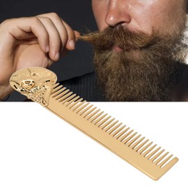 Qinlorgo Beard Comb, Professional Mustache Comb for Home Travel Gold