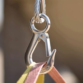 OffiXymeric 1 Pack 1100 lbs Work Load Grab Hooks, 0.5T Slip Hooks, 304 Stainless Steel Safety Snap Hooks with Fast Round Eye, Chain Lifting Hook Rigging Accessory (0.5T/1 Pcs)