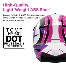 TCMT Dot Youth & Kids Motocross Offroad Street Helmet Full Face Motorcycle Youth ATV Helmet Dirt Bike Motocross ATV Helmet+Gloves+Goggles Rose Red-XL