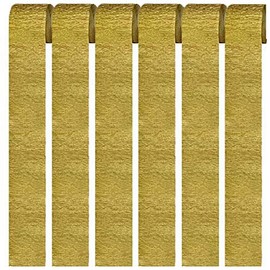 6 Rolls Gold Crepe Paper, Gold Streamers Decorations for Birthday Party,25 m x 4.5 cm/Roll