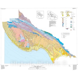 Historic Pictoric Map : Geologic map of Santa Cruz County, California: a Digital Database, 1997 Cartography Wall Art : 24in x 18in