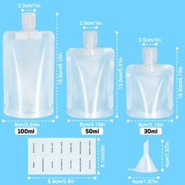 15 Pcs Travel Size Toiletries Bag,Portable Travel Fluid Makeup Packing Bags Refillable Squeeze Pouch for Toiletries Travel Toiletry Containers for Lotion Shampoo Conditioner, Travel Accessories