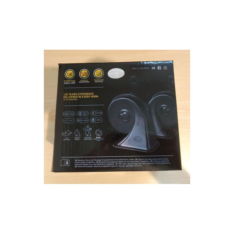 Germany HELLA 051206 Midnight Black Twin Tone Horn Set (MIDNIGHT