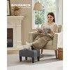SONGMICS Foot Stool with Legs, Small Footstool Ottoman, Linen-Look Fabric