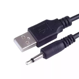 Unbranded 3.5mm Male AUX Audio Jack To USB 2.0 Male Charge Cable Adapter Cord  Black 3 FT