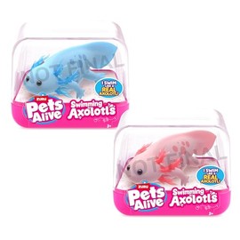 Pets Alive Robo Axolotl, Series 1, Swimming Axolotl, (2 Pack), Mailer Box