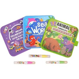 Magic Reusable Water Painting Kit,Outdoor Family Friends Children Summer Fun,Best Birthday Party Favors Travel-Friendly Art Craft Gift for Kids - Color: ANIMAL WORLD 1 PC