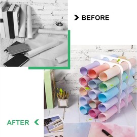 Outus Vinyl Storage Rack Acrylic 15 Holes Vinyl Roll Holder Craft Paper Storage Organizer Aperture 2 Inch Multiple Display Stand for Craft Room Home Office School, 12 x 7.8 Inch(White)