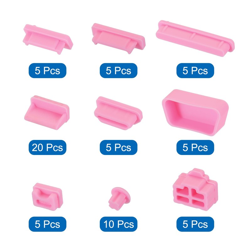 sourcing map 65pcs Laptop Port Duct Cover 13 Types Plugs