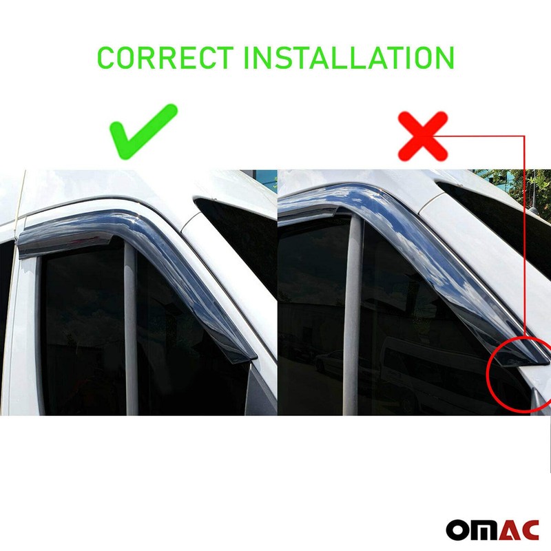 OMAC Front Side Door Window Smoke Air Rain Ventvisor Wind