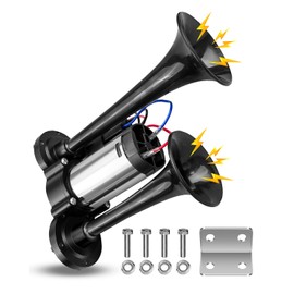 600DB Air Horn Dual Trumpets, Super Loud Car Electric Horn Kit with Air Compressor, for Any 12V Car Motorcycle SUV Truck Boat Train
