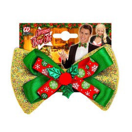 Widmann - Fliege Weihnachten, Glitter, Bowtie, Accessoire, Mottoparty, Weihnachten