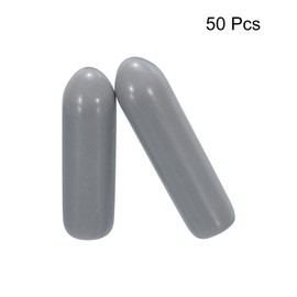 sourcing map 50pcs Rubber End Caps 3mm(1/8") ID Vinyl PVC Round Tube Bolt Cap Cover Screw Thread Protectors Grey