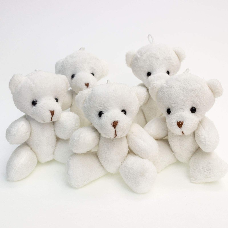 NEW 1 X WHITE Teddy Bears 12cm - Cute Cuddly