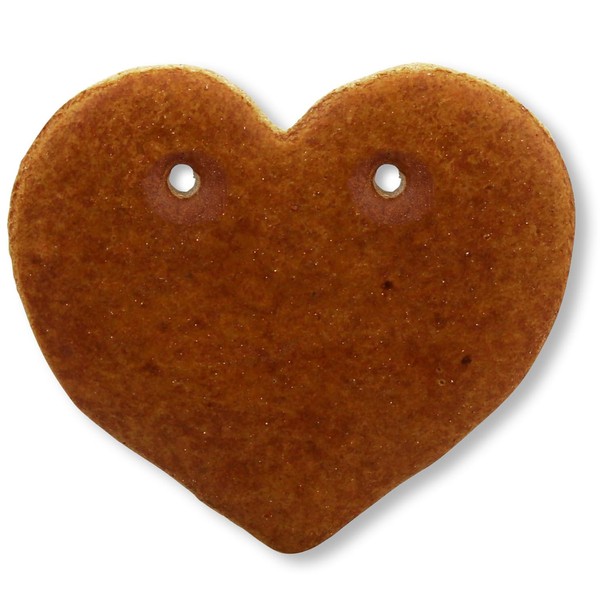 Gingerbread Heart Blank Without Everything 8 cm with Holes