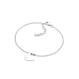 Elli DIAMONDS Bracelet Women Heart Love with Diamond (0.015 ct) in 925 Sterling Silver