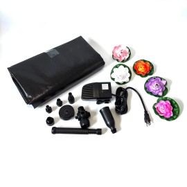 Smiley Scapes Water Garden FOUTAIN KOI Pond KIT Liner & Pump 9' X 6' Liner & 5 Water Lilies