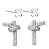 925 Sterling Silver Cross-X Very Small Ear Stud Earrings Tiny Simple Love Knot Cute CZ for Womens Wedding Party, Zinc, Cubic Zirconia