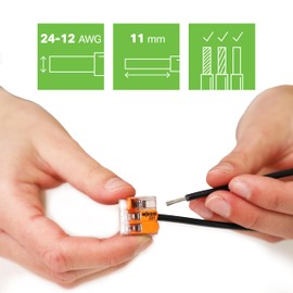 WAGO 221-413 Lever-Nuts - 3-Conductor Compact Splicing Connectors (10-Pack)
