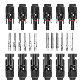 OBLLAR 5 Pairs Solar Cable Connector, Male/Female Solar Panel Cable Connectors, Double Sealing Rings PV Connector, Solar Photovoltaic Connector, Black
