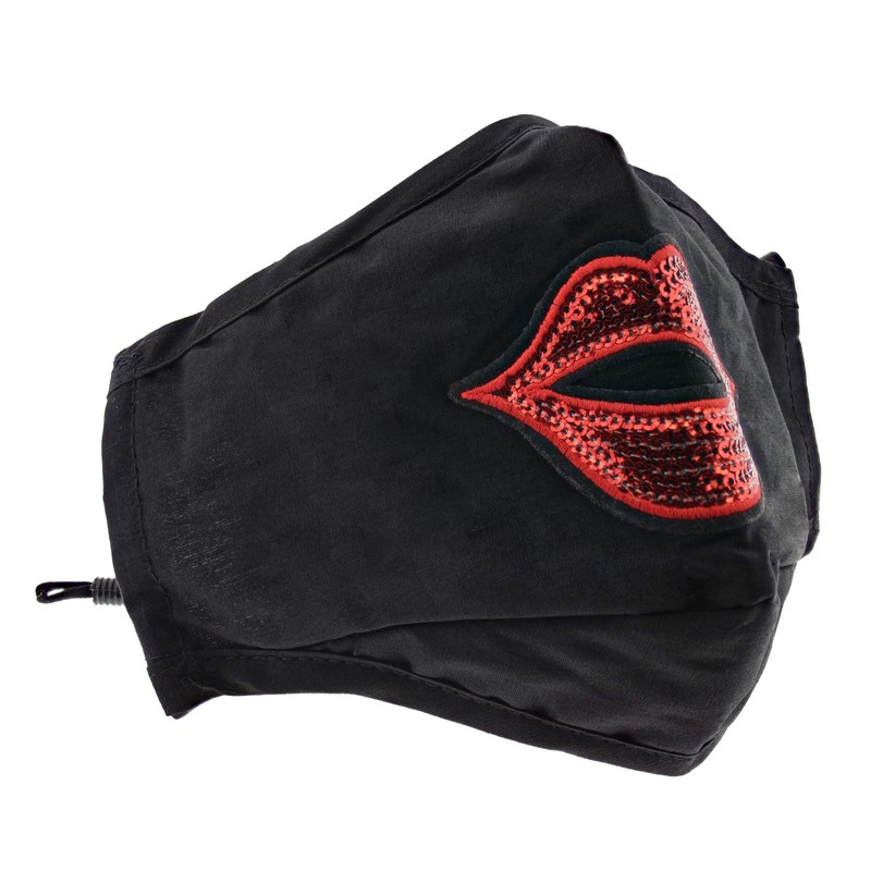 Zac's Alter Ego Non Medical Sequined Lip Breathable Cotton Face