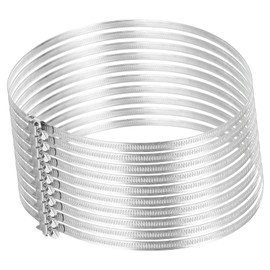 sourcing map 9 Inch 304 Stainless Steel Duct Clamps, 10 Pcs Adjustable Hose Clamps with Worm Gear Pipe Clamp Air Duct Clamp for Flexible Ducting Heating Cooling Exhaust Ventilation