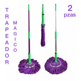 Magicmop 2 Pza Trapeador Mágico Magic Mop Autoexprimible Inoidable Color Aleatorio