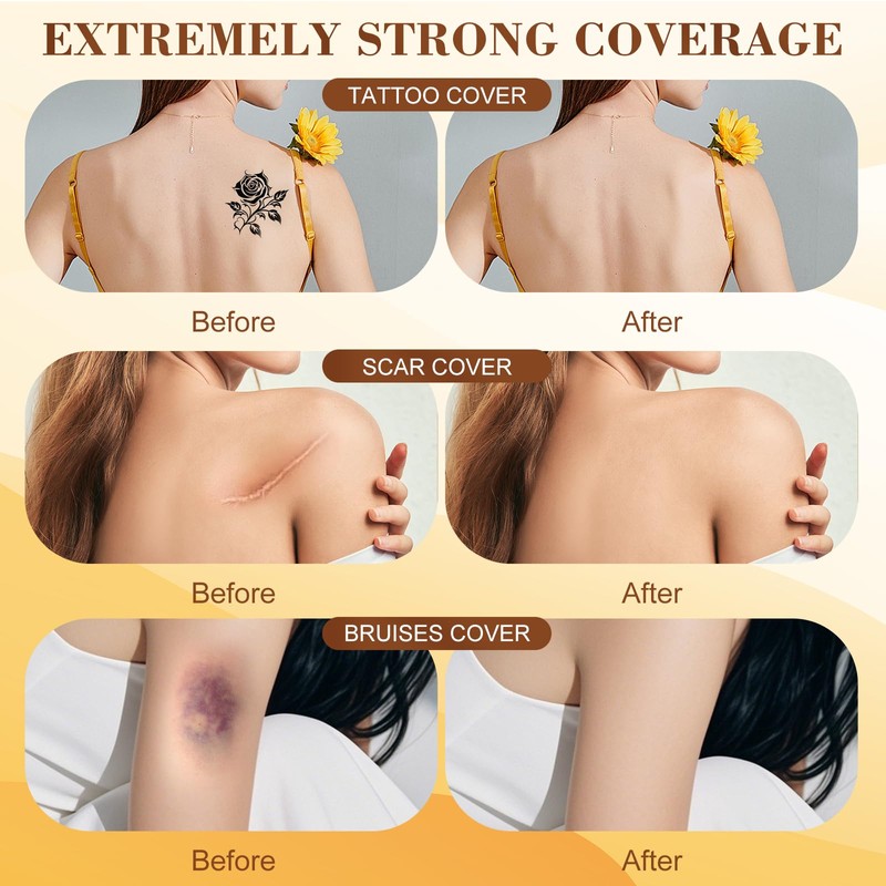 8 Pcs Ultra-Thin Tattoo Cover Up Patch, Waterproof & Sweatproof
