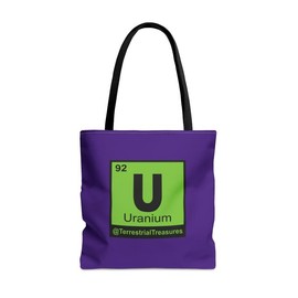 In My Element Uranium 92 Purple Tote Shopping Bag Uranium Glass Hunter Apparel - size: Large