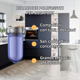 ZOMA HOME Polyphosphates for Boilers, Refill, Limescale Filter for Concentrated Boilers, Long Life, Protects Boilers, Household Appliances, Washing Machine and Dishwasher, Universal Size (6