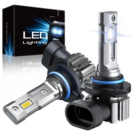 RCJ 9006/HB4 Bulbs, 60W 16000LM 6000K Cool White Fog Light Bulbs, with 12000 RPM Cooling Fan, Plug and Play, Pack of 2