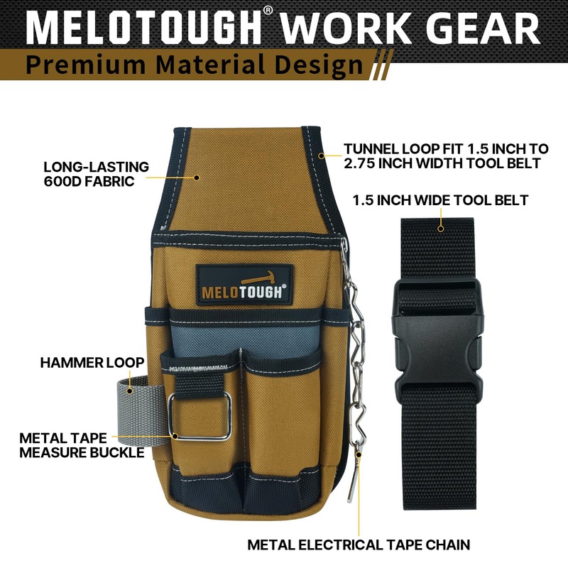 MELOTOUGH Pocket Tool Pouch Tool Belt Pouches with Belt Clip