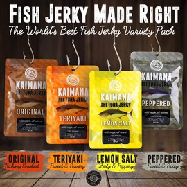 Kaimana Jerky Ahi Tuna Variety - 12 Pack Bundle - High Quality, Protein Rich & Good Source Of Omega 3's - Tasty, Delicious, and All Natural Ingredients. Made In Hawaii, USA.