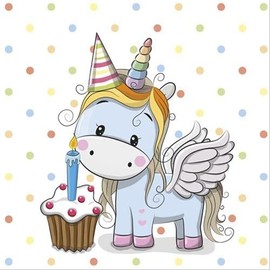 20 Napkins Party Unicorn Table Decoration for Girls for Children's Birthday 33 x 33 cm
